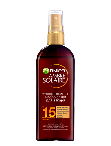 Garnier Ambre Solaire Масло-спрей для загара с маслом Карите SPF 15